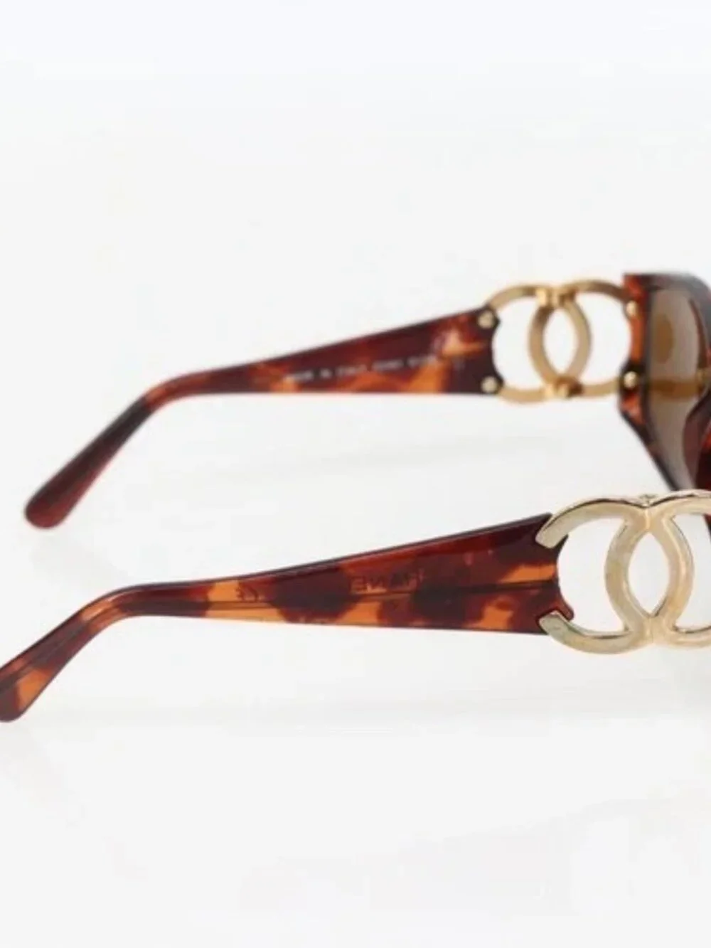 CHANEL Sunglasses plastic Brown CC Auth 159076